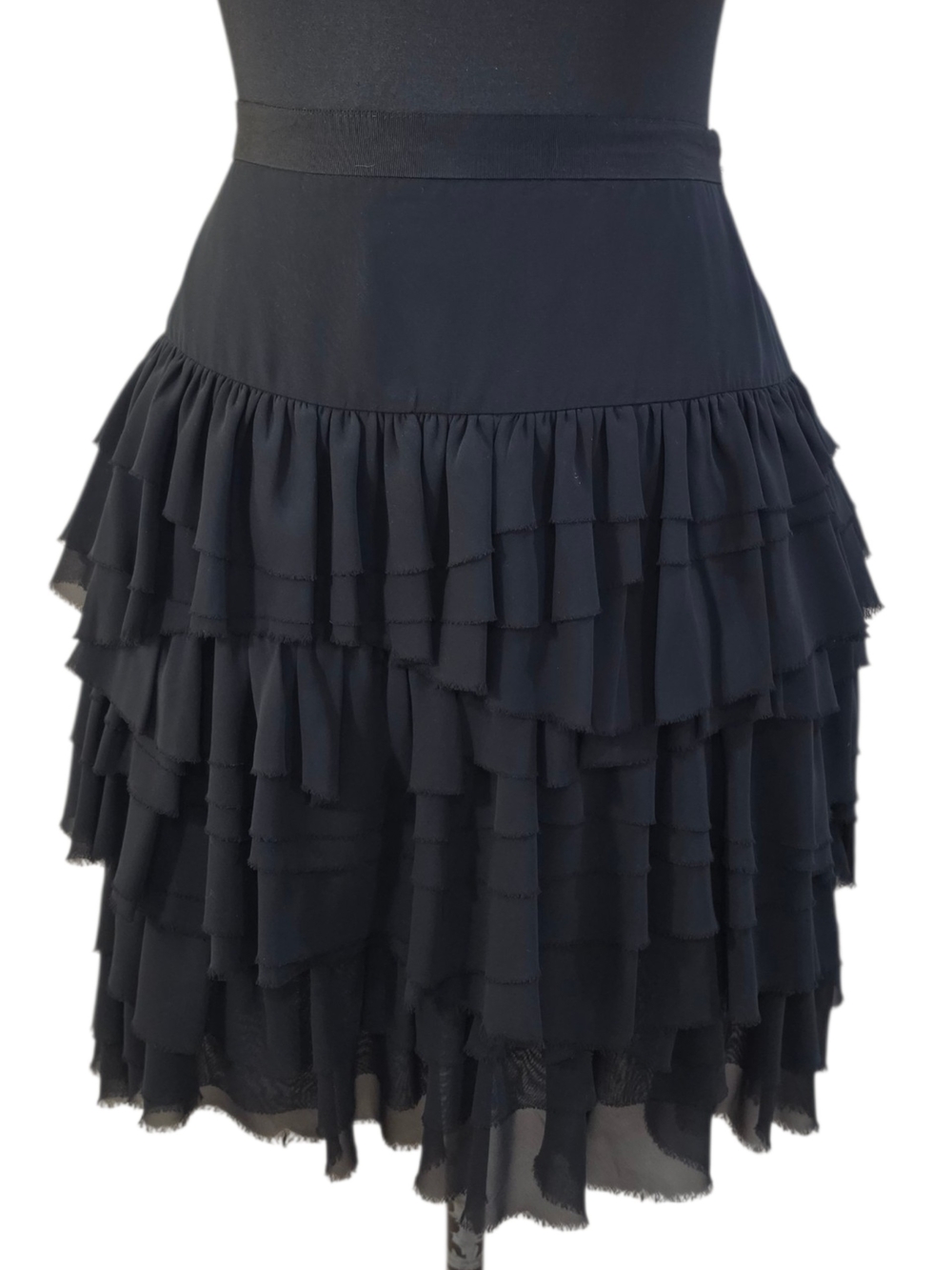 CAMILLE LA VIE Black Tiered Ruffle Chiffon Skirt